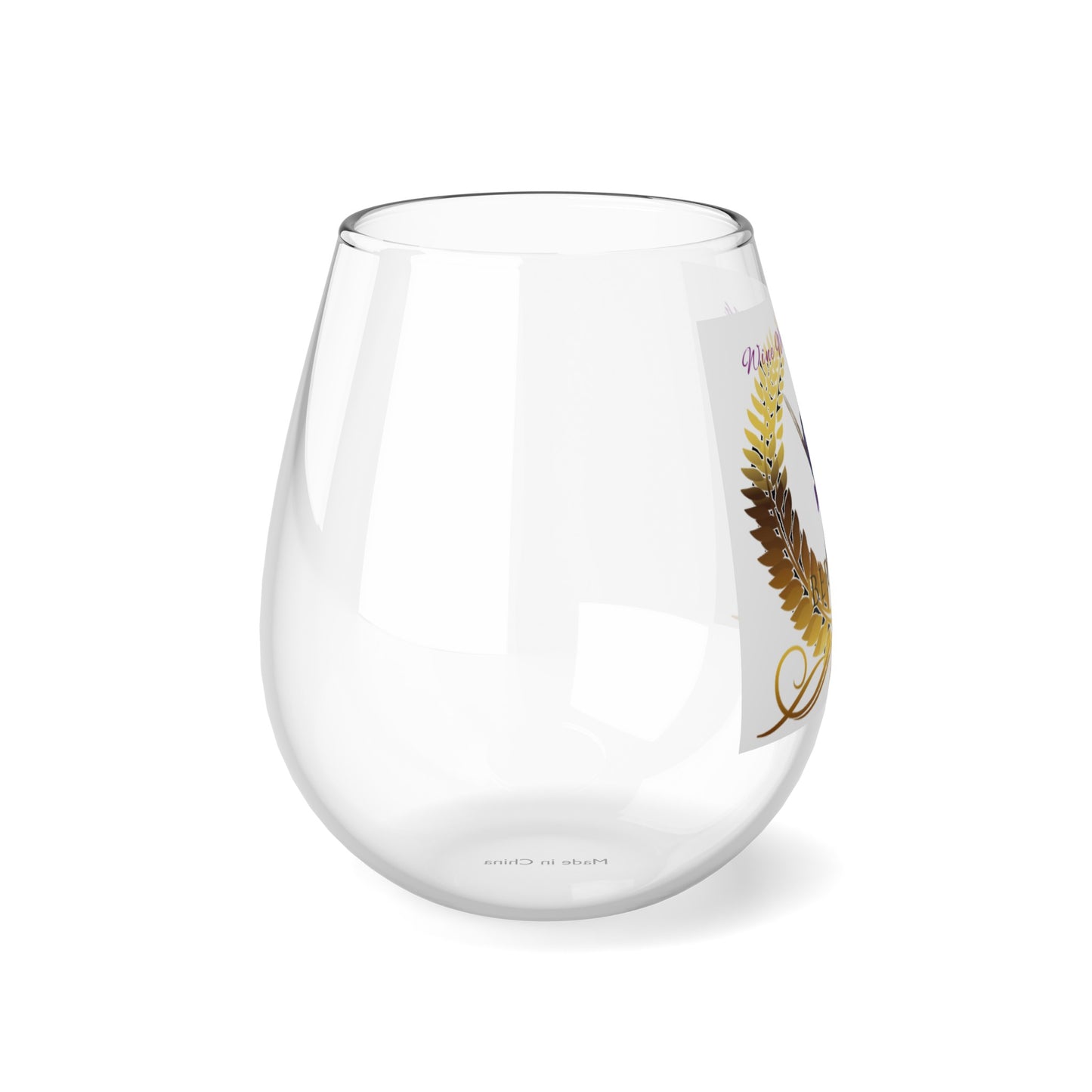 WineWithABrush Stemless Wine Glass