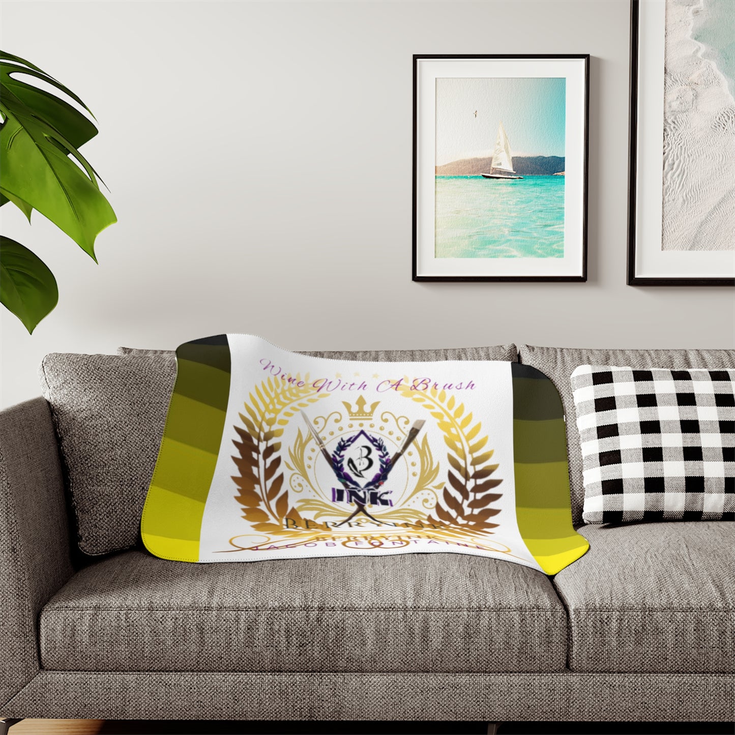 WineWithABrush Blanket Throw