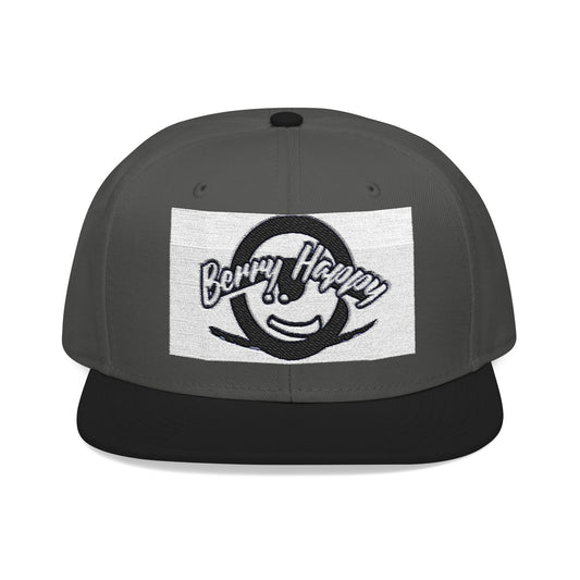 Berry Happy Embroidered Snapback Hat - Trendy Cap for Everyday Style