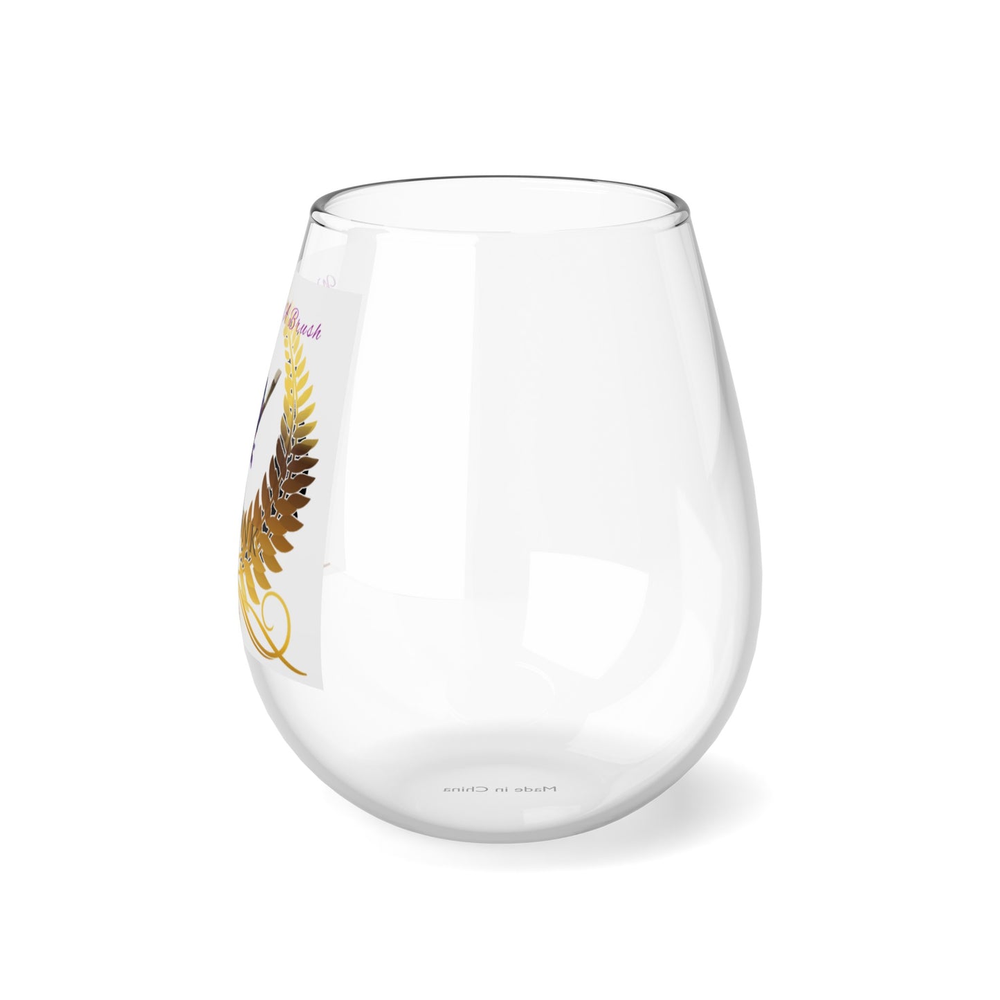 WineWithABrush Stemless Wine Glass