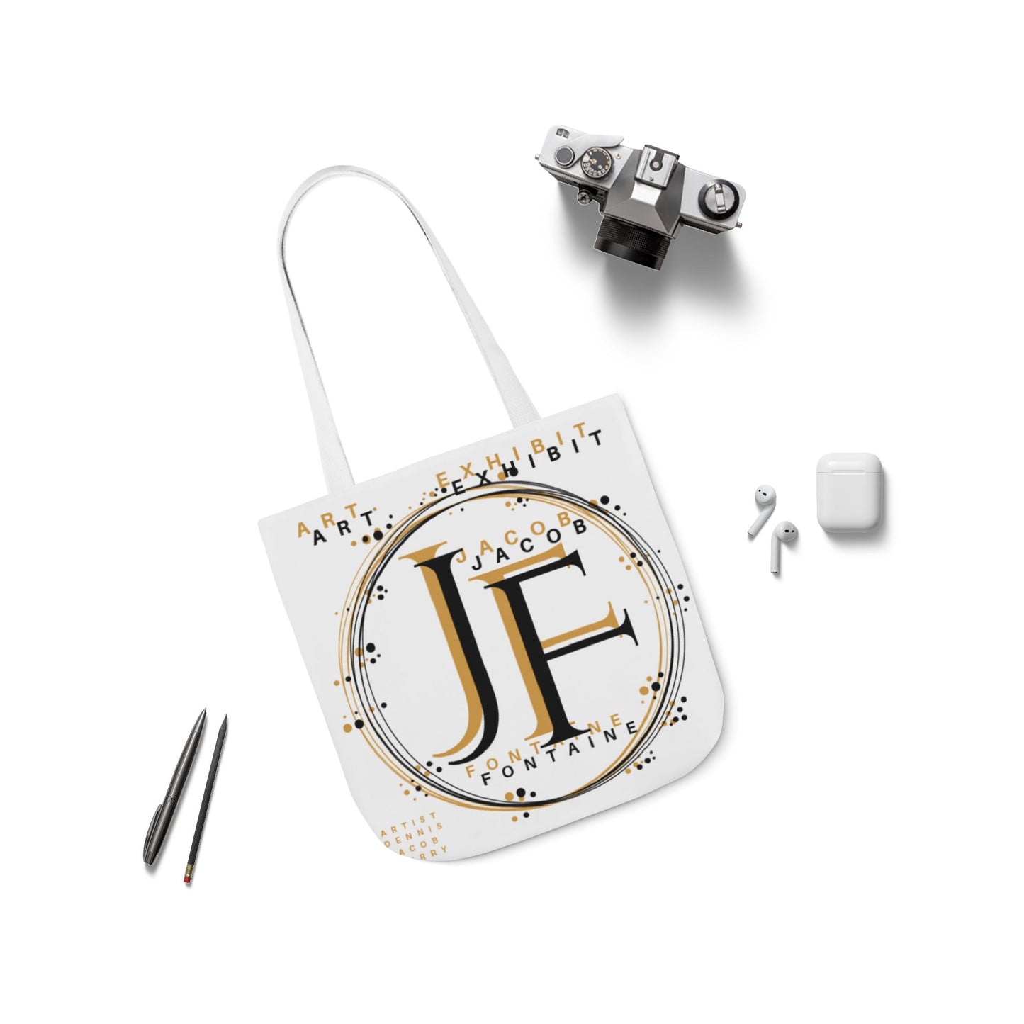 Stylish Canvas Tote Bag with Artistic Monogram Design - Perfect for Art Lovers
