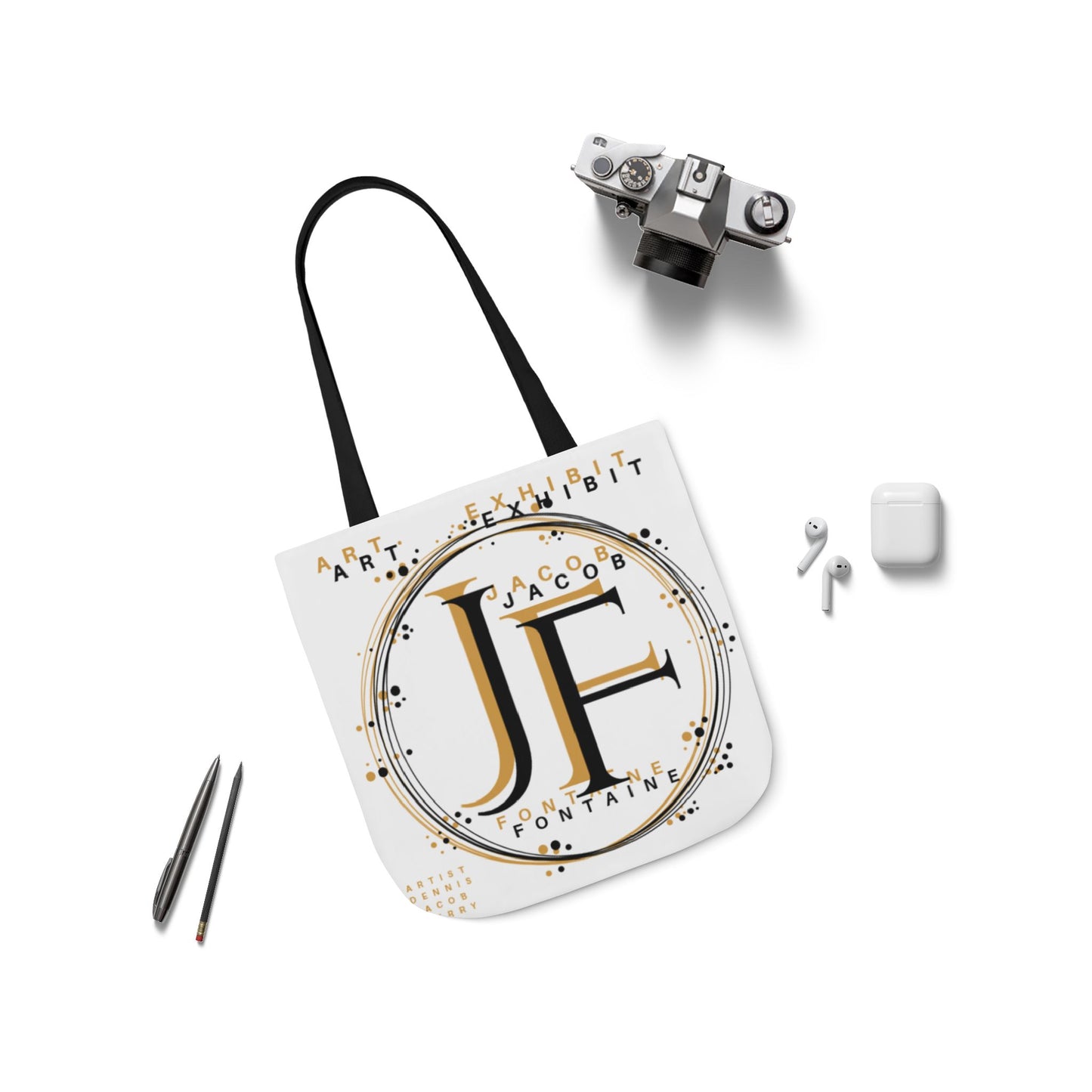 Stylish Canvas Tote Bag with Artistic Monogram Design - Perfect for Art Lovers