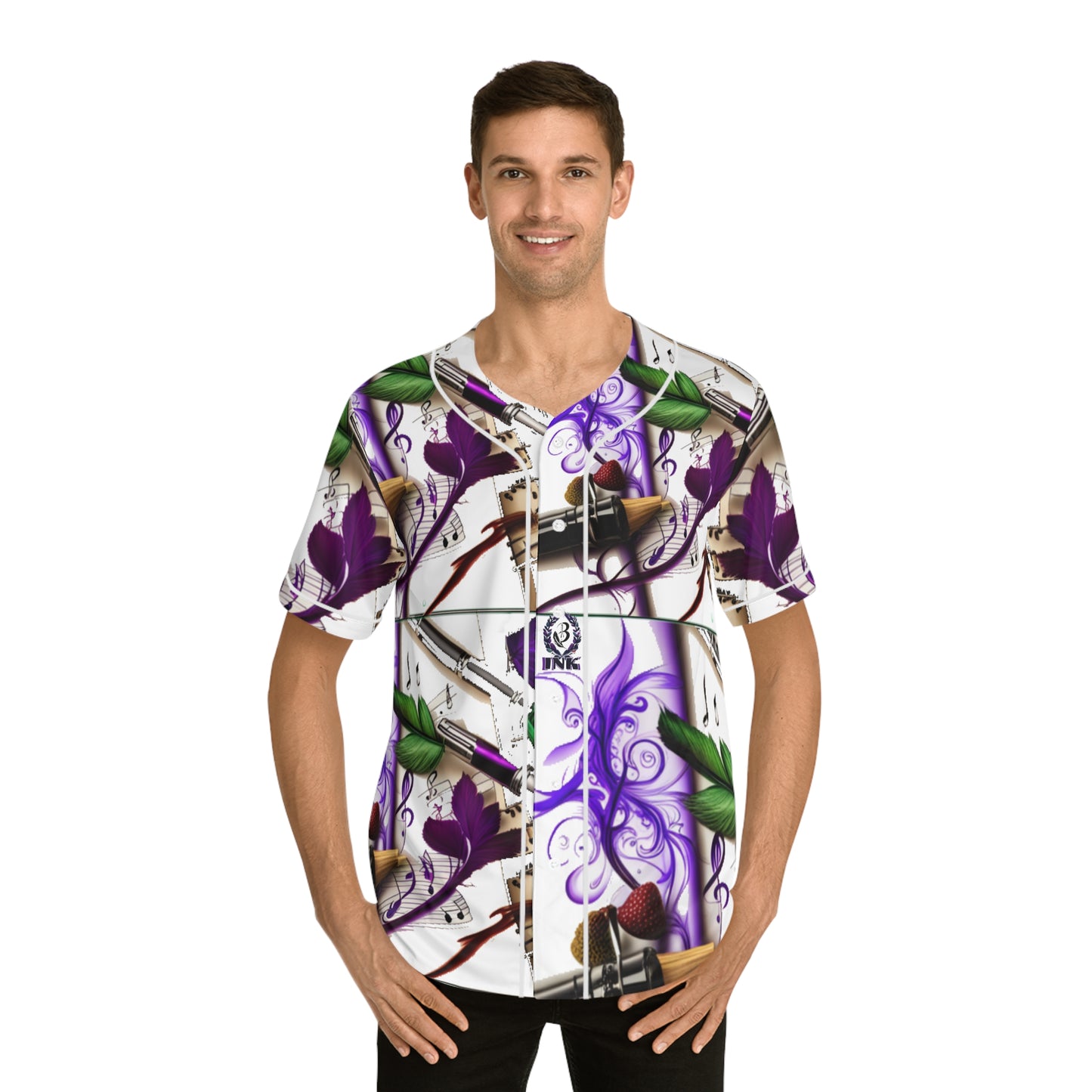 BerryInk Print Baseball Jersey