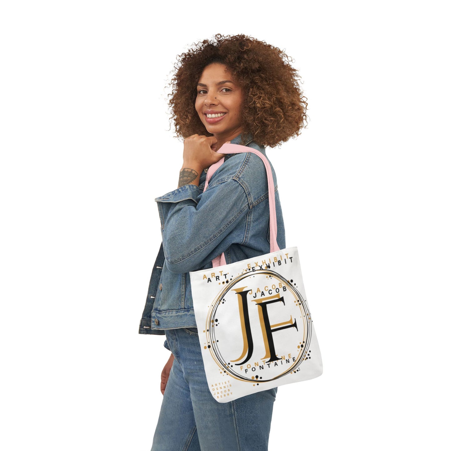 Stylish Canvas Tote Bag with Artistic Monogram Design - Perfect for Art Lovers