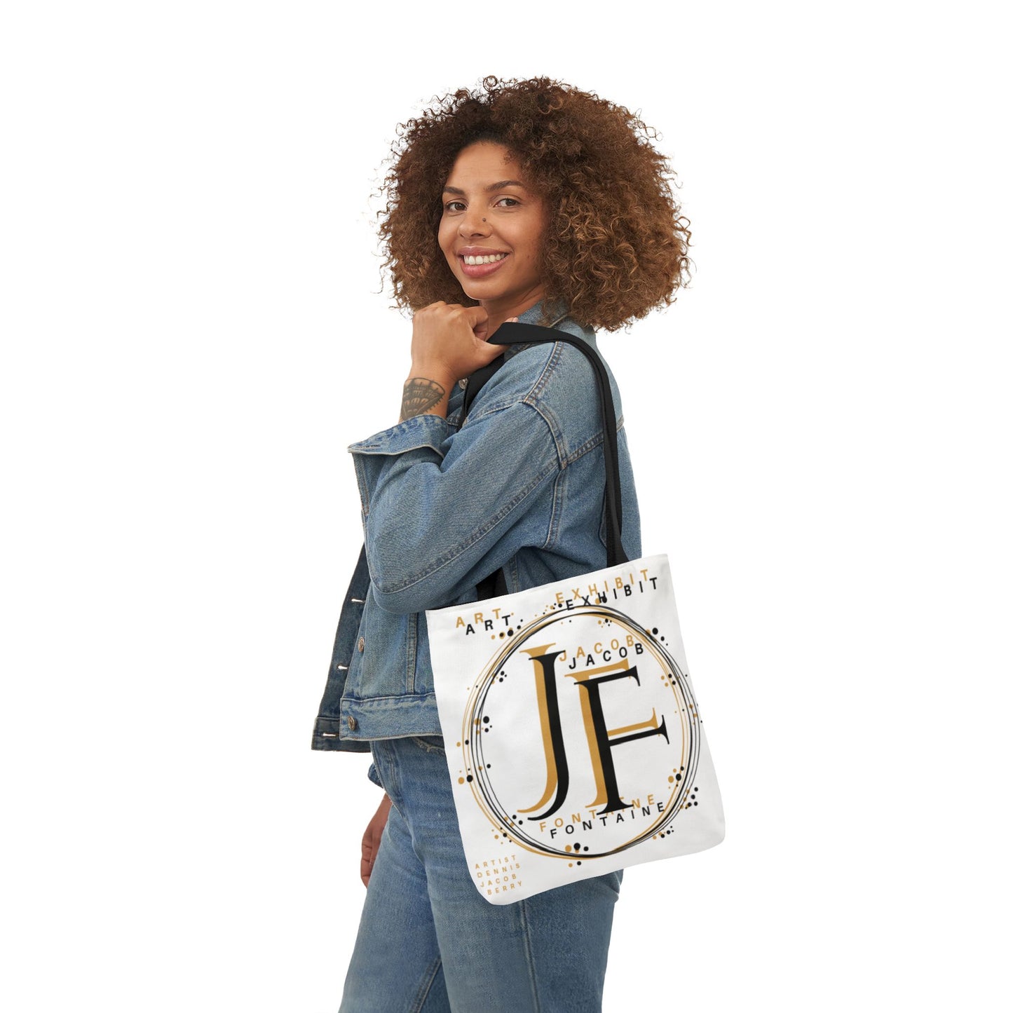 Stylish Canvas Tote Bag with Artistic Monogram Design - Perfect for Art Lovers