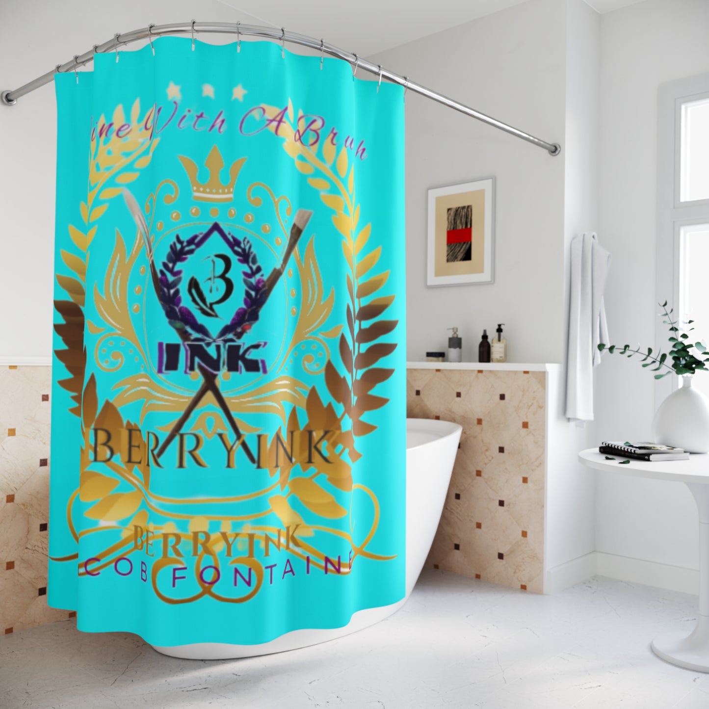 Wine w/a Brush Shower Curtain