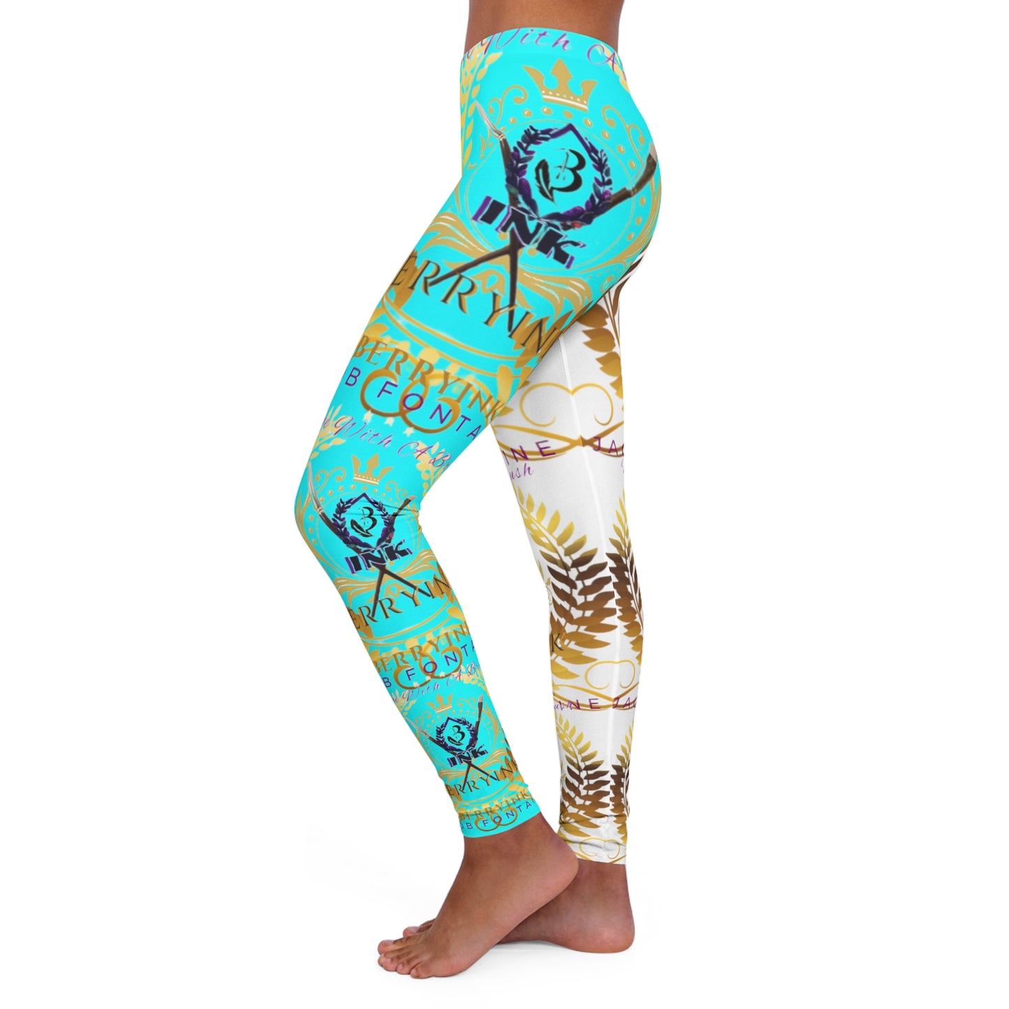 Wine With A Brush Print Leggings