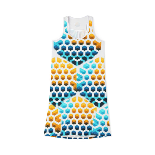 B-Ink Honeycomb Pattern Women's Summer Dress