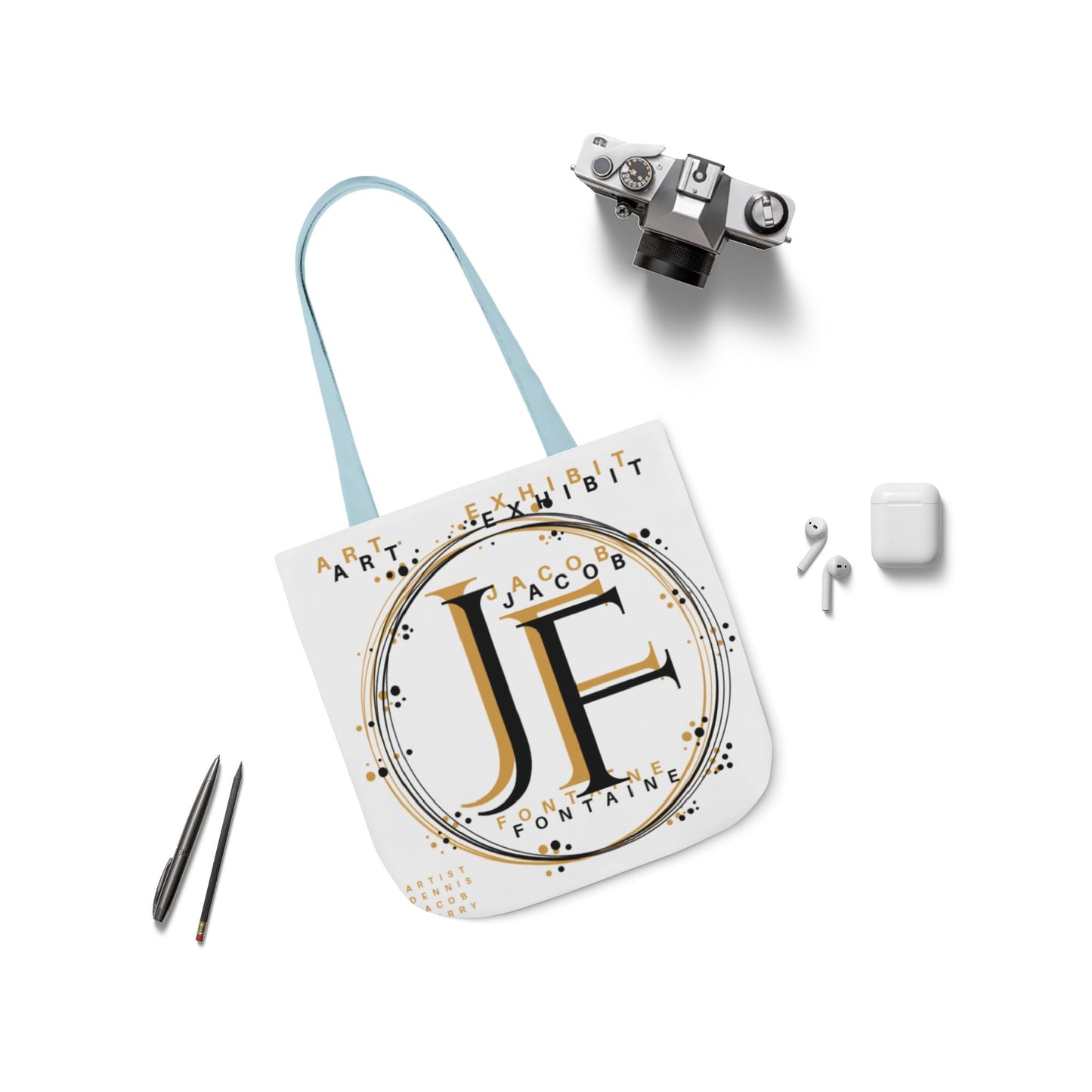 Stylish Canvas Tote Bag with Artistic Monogram Design - Perfect for Art Lovers