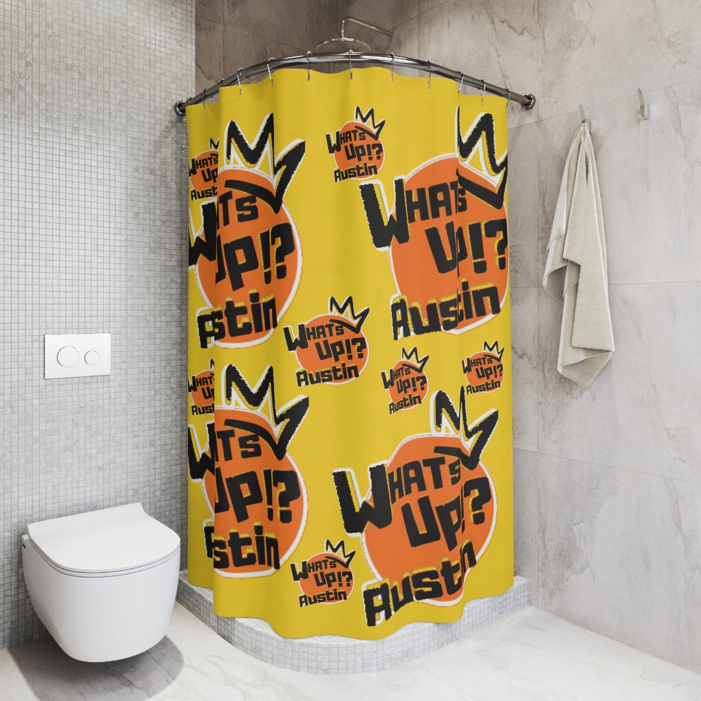 WHATS UP!? AUSTIN Shower Curtain