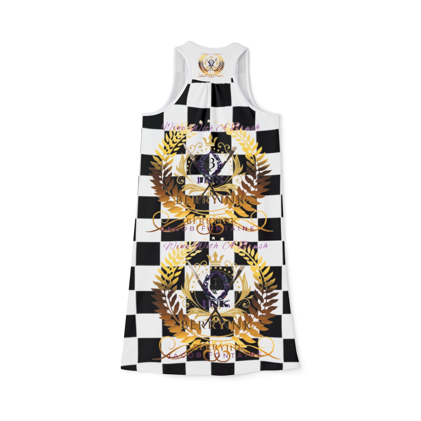 Wine w/a Brush Checker Dress