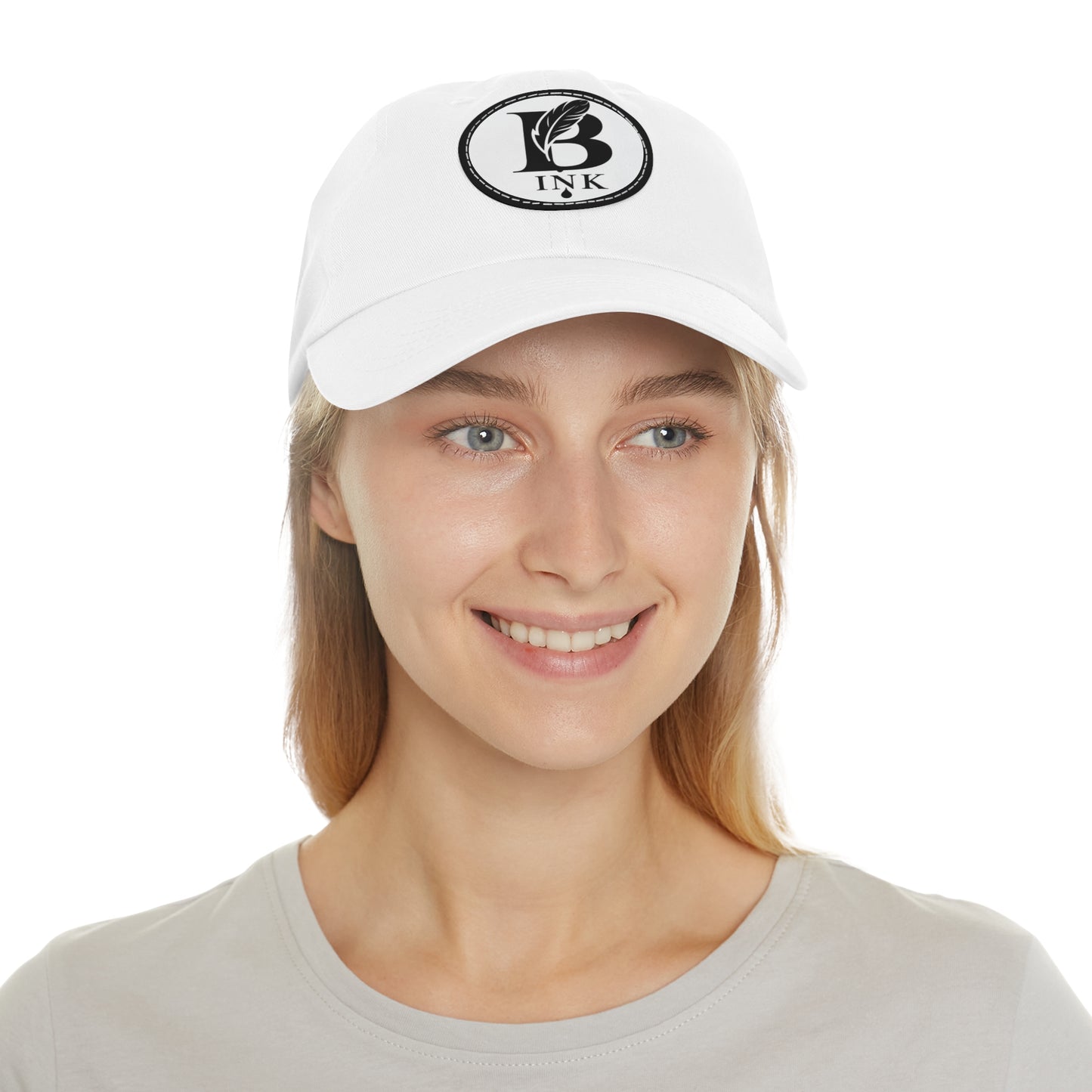 Dad Hat with Leather Patch (Round)