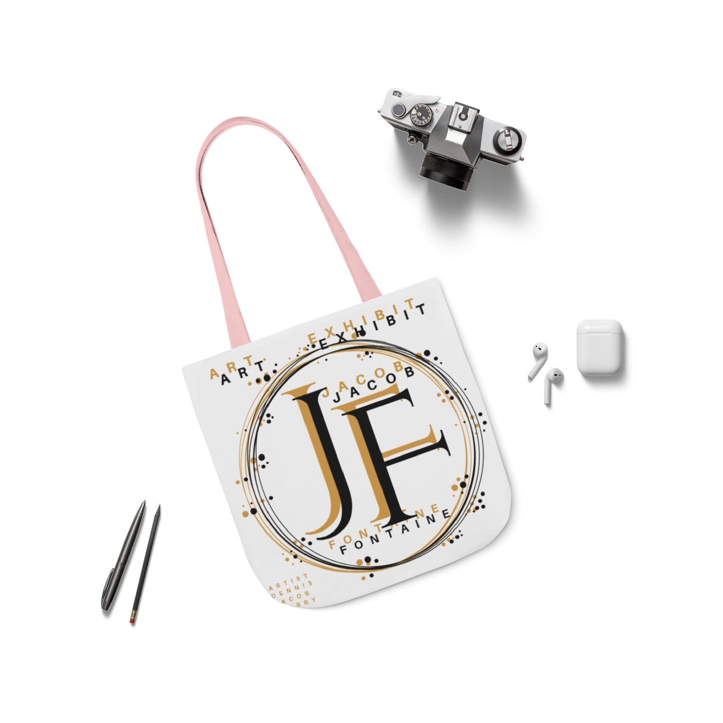 Stylish Canvas Tote Bag with Artistic Monogram Design - Perfect for Art Lovers