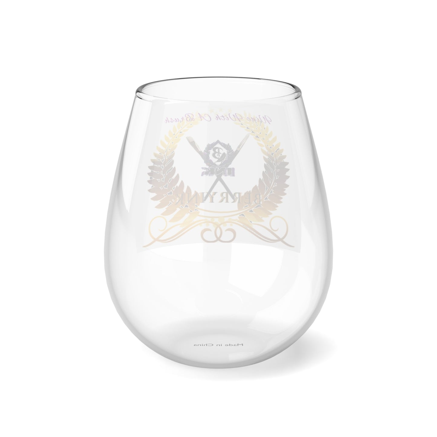 WineWithABrush Stemless Wine Glass
